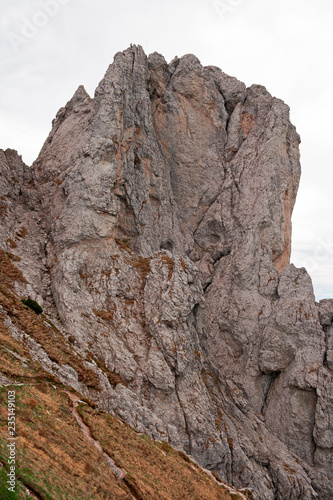 Panoramic view of the Southern Mount Grigna with its dolomite towers and limestone rock formations