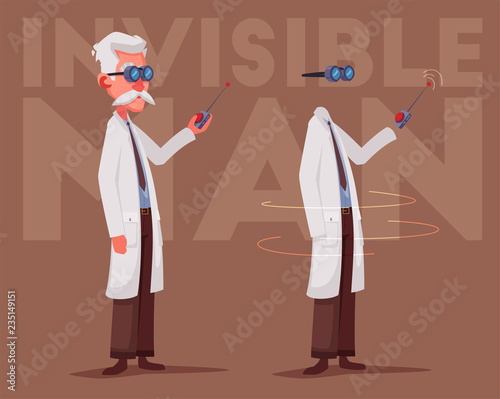 Crazy scientist. Invisible man