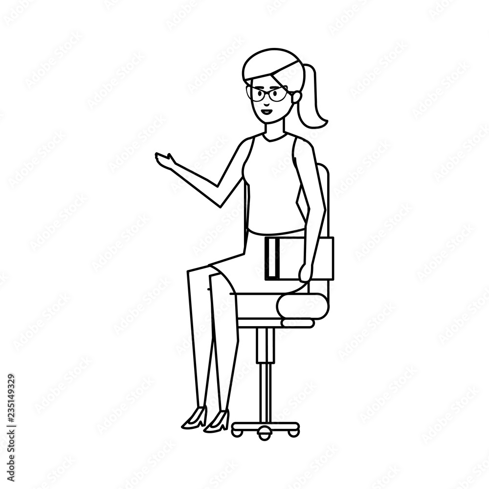 woman sitting in office chair
