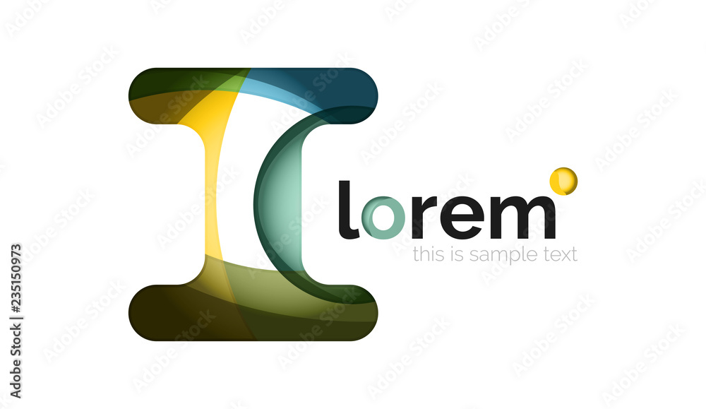 Abstract geometric design logo made of flowing elements Abstract geometric design logo made of flowing elements