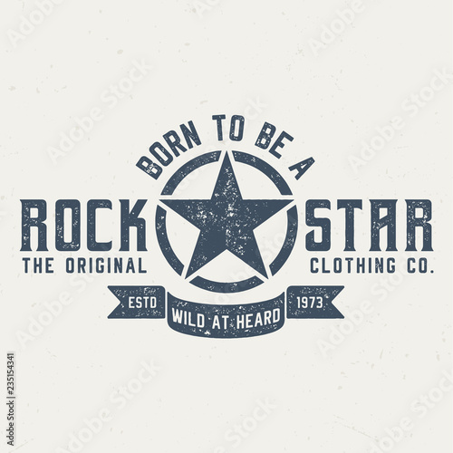 Born To Be A Rockstar - Vintage Tee Design For Printing