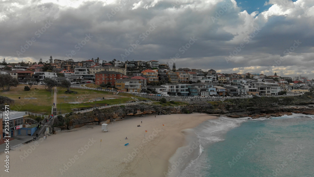 Bronte Beach from helicopter, Sydney