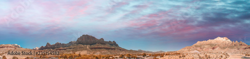 Zion National Park aerial view at sunset, Utah