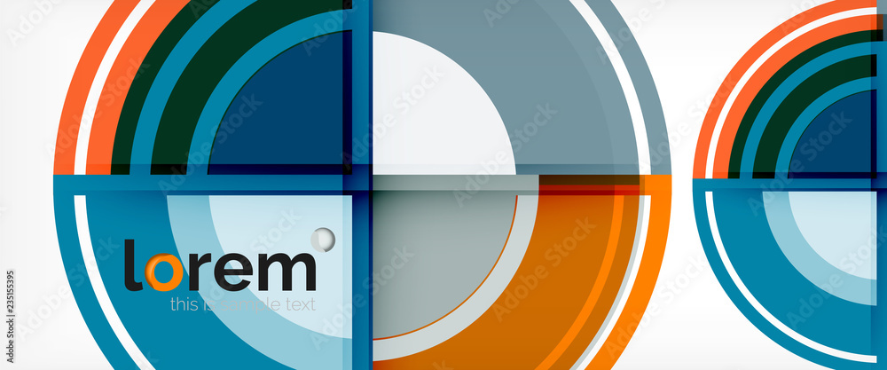 Modern geometric circles abstract background, colorful round shapes with shadow effects Modern geometric circles abstract background, colorful round shapes with shadow effects