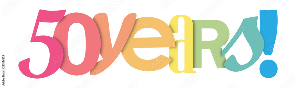 50 YEARS colorful overlapping letters icon 50 YEARS colorful overlapping letters icon