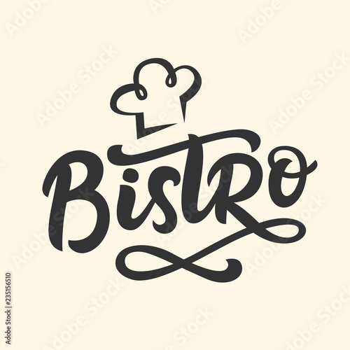 Valokuvatapetti Bistro cafe vector logo badge
