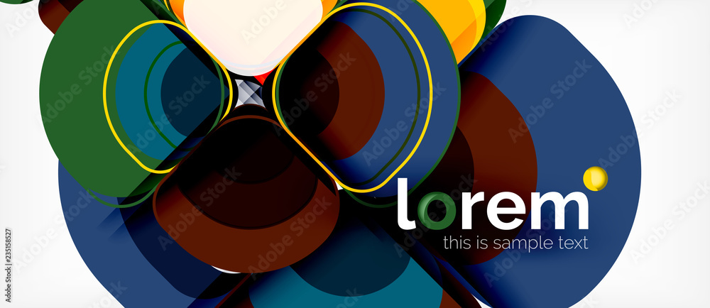 Abstract background - geometric multicolored round shapes composition. Trendy abstract layout template for business or technology presentation Abstract background - geometric multicolored round shapes composition. Trendy abstract layout template for business or technology presentation
