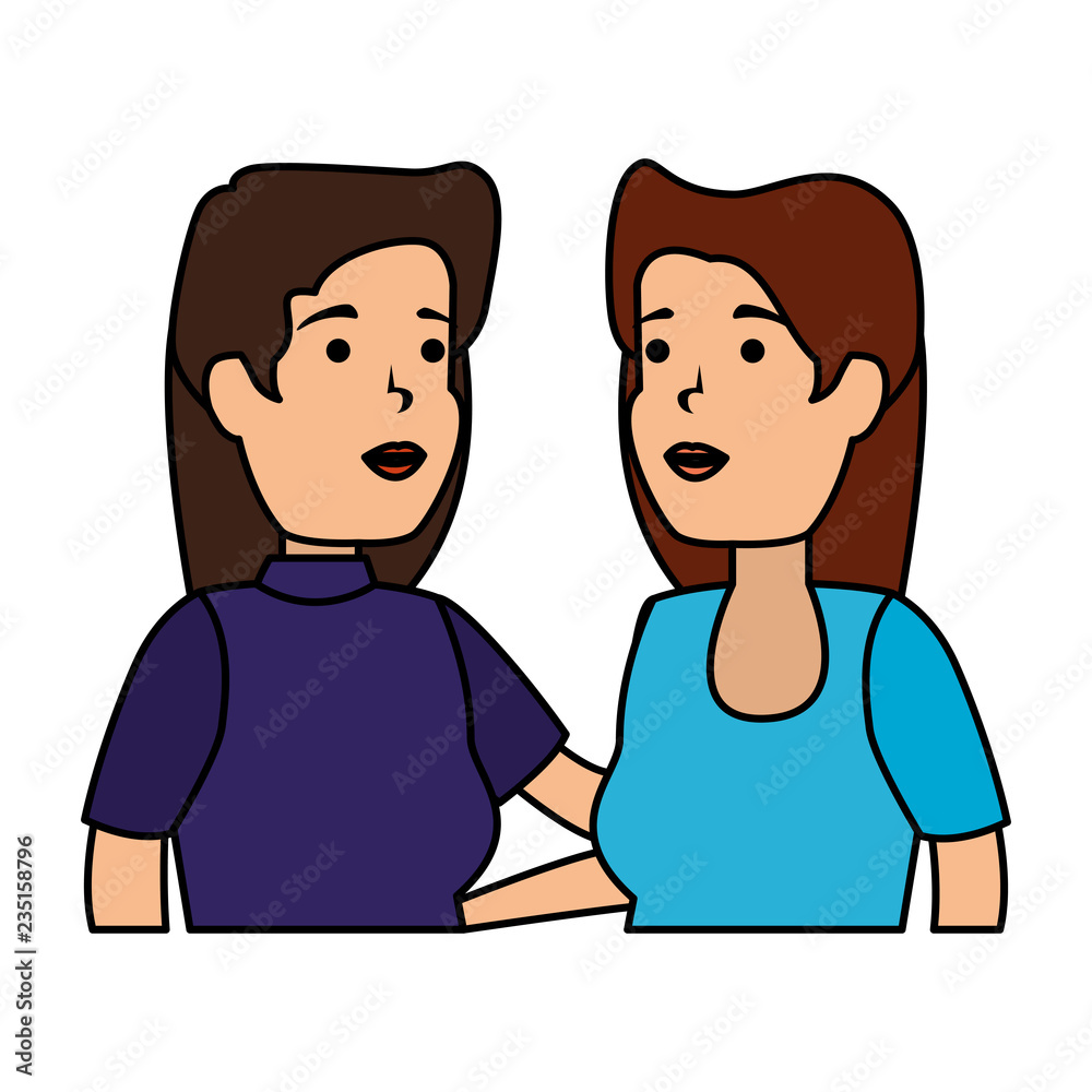 couple girls avatars characters