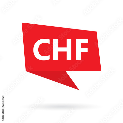 CHF (swiss franc) acronym on a speach bubble- vector illustration