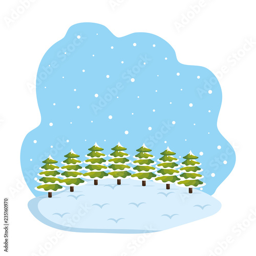 day snowscape field scene
