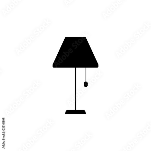 Floor lamp vector icon isolated on white background.