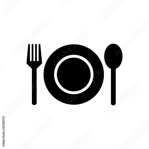 bowl fork and spoon food icon symbol