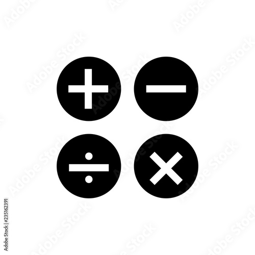 Math icon, isolated. Flat design.