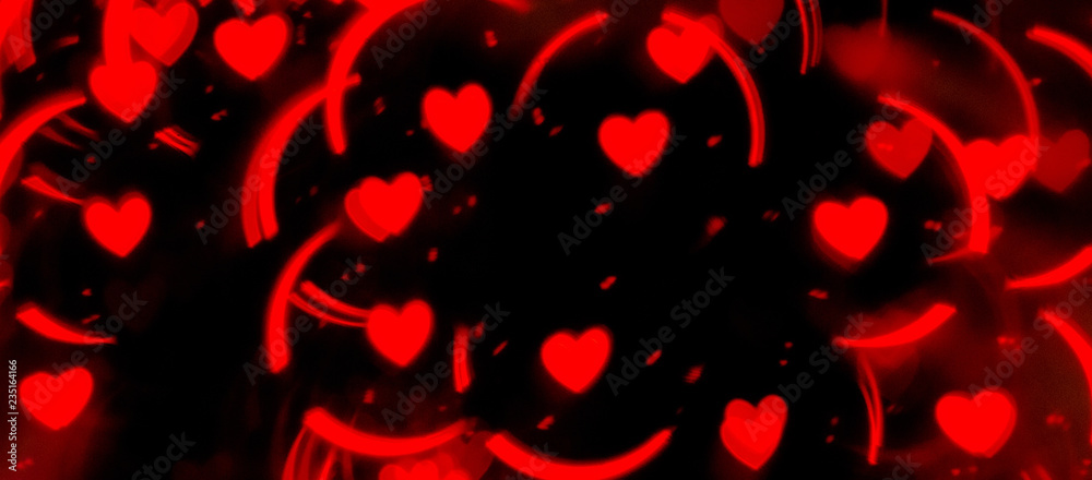 Hearts shape Christmas light bokeh background. Hearts shape Christmas light bokeh background.