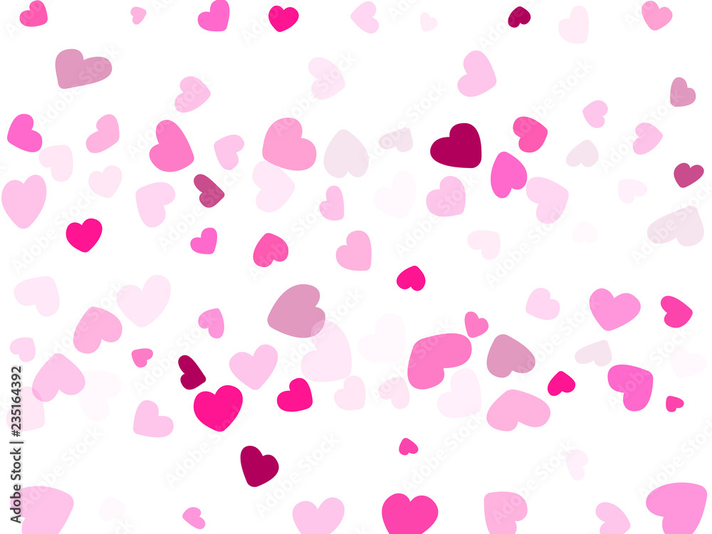 Hearts confetti flying background graphic design.