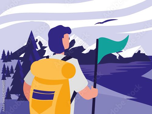 Hiking man design