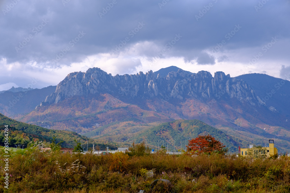 mountains in autumn in Korea