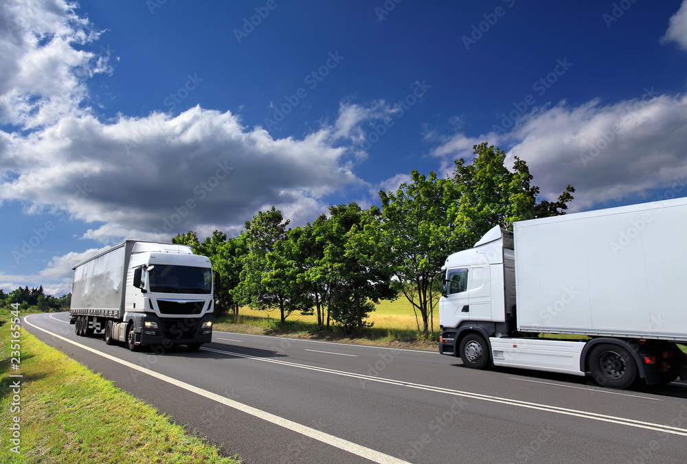 Truck transport on the road 