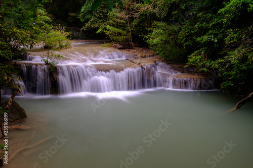 waterfall in the national park in  Kanchanaburi Thailand