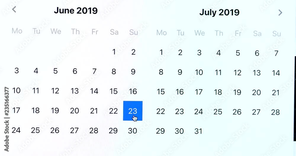 Online Hotel Reservation, Departure Date And Arrival Date With A Virtual Calendar. Close Up View Of A Computer Monitor Screen - DCi 4K Resolution Online Hotel Reservation, Departure Date And Arrival Date With A Virtual Calendar. Close Up View Of A Computer Monitor Screen - DCi 4K Resolution