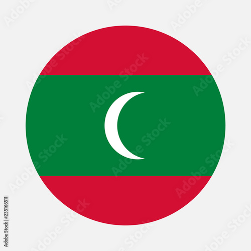 Maldives flag circle