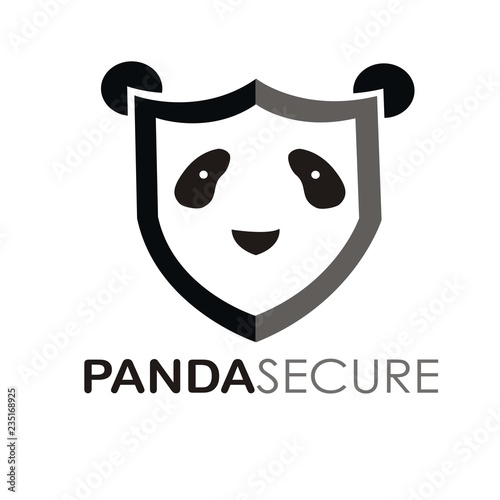Fototapeta Naklejka Na Ścianę i Meble -  panda secure logo design.