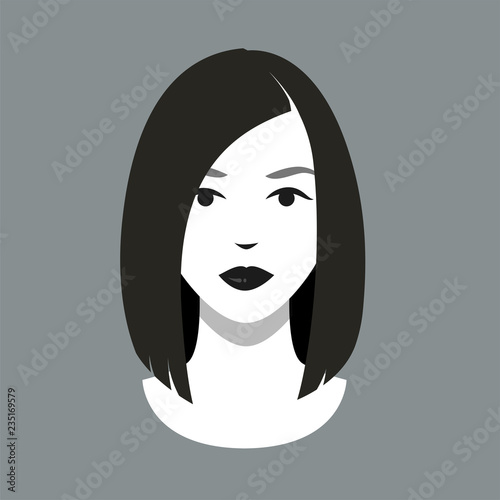Portrait of young woman. Vector Illustration