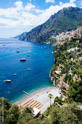 Fototapeta Naklejka Na Ścianę i Meble -  Beautiful view of Arienzo Beach & Positano, Amalfi Coast, Southern Italy