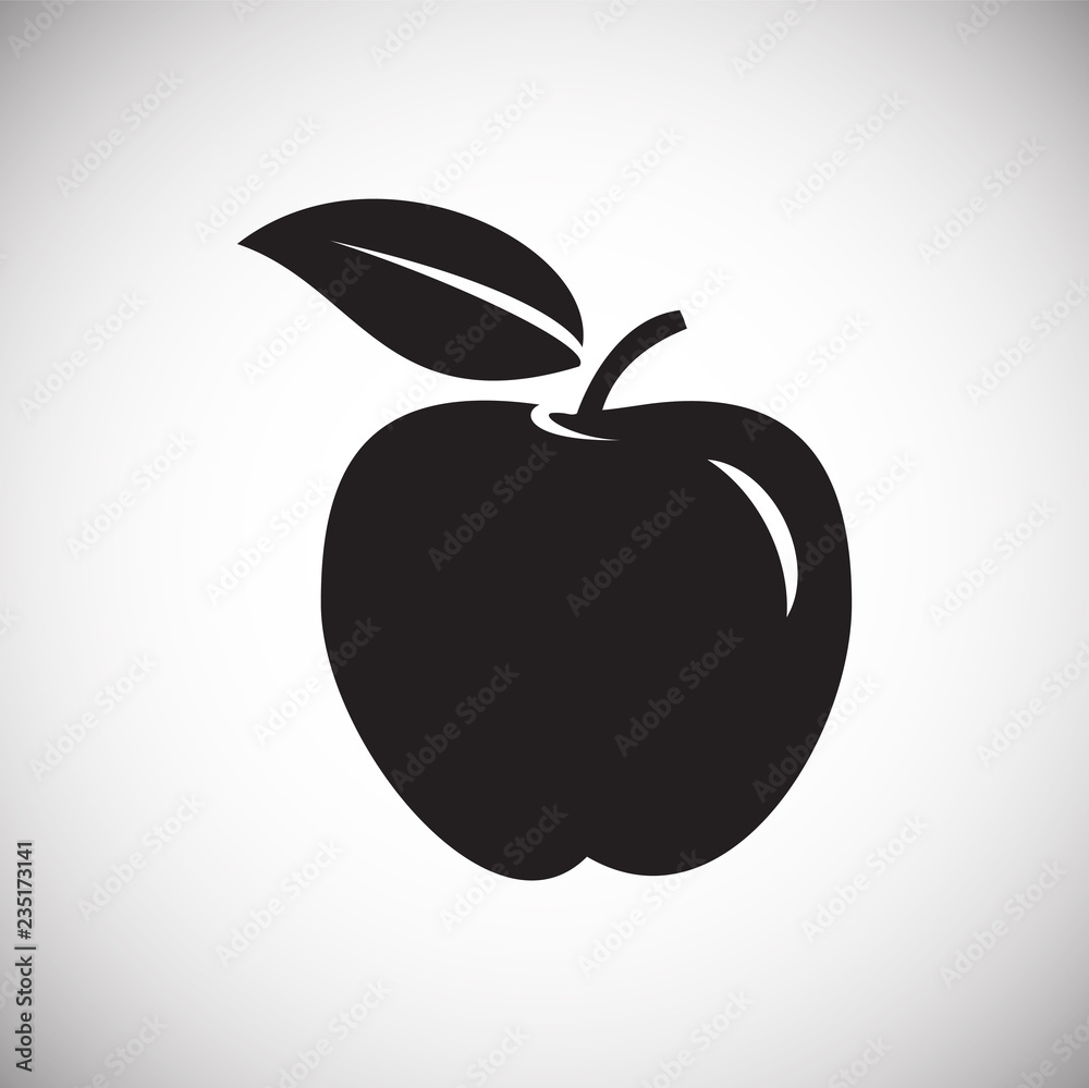 Apple on white background icon Apple on white background icon