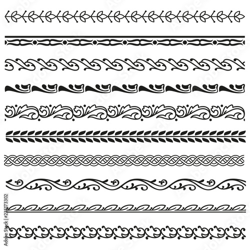 Border, lines ornamental vinage set