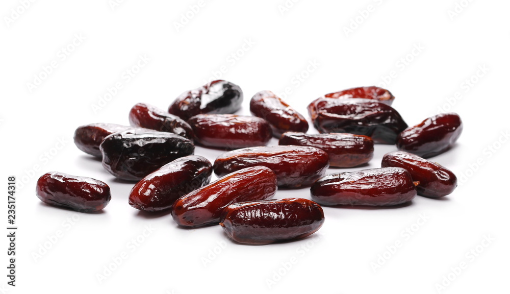 Pile fresh dates isolated on white background, sweet fruit Pile fresh dates isolated on white background, sweet fruit