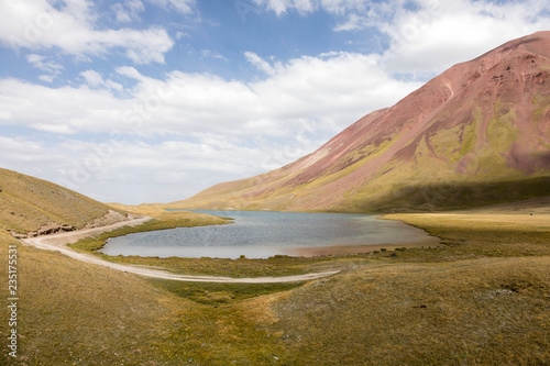 Tulpar Lake in the Pamir Mountains in Kyrgyzstan