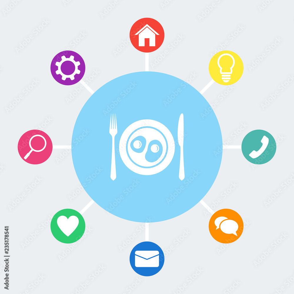 Plate with fried egg vector icon. Plate with fried egg vector icon.