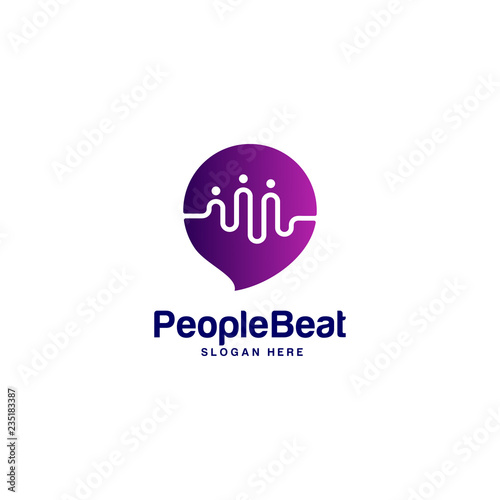 Community logo template designs concepts vector illustration, People Beat logo concepts
