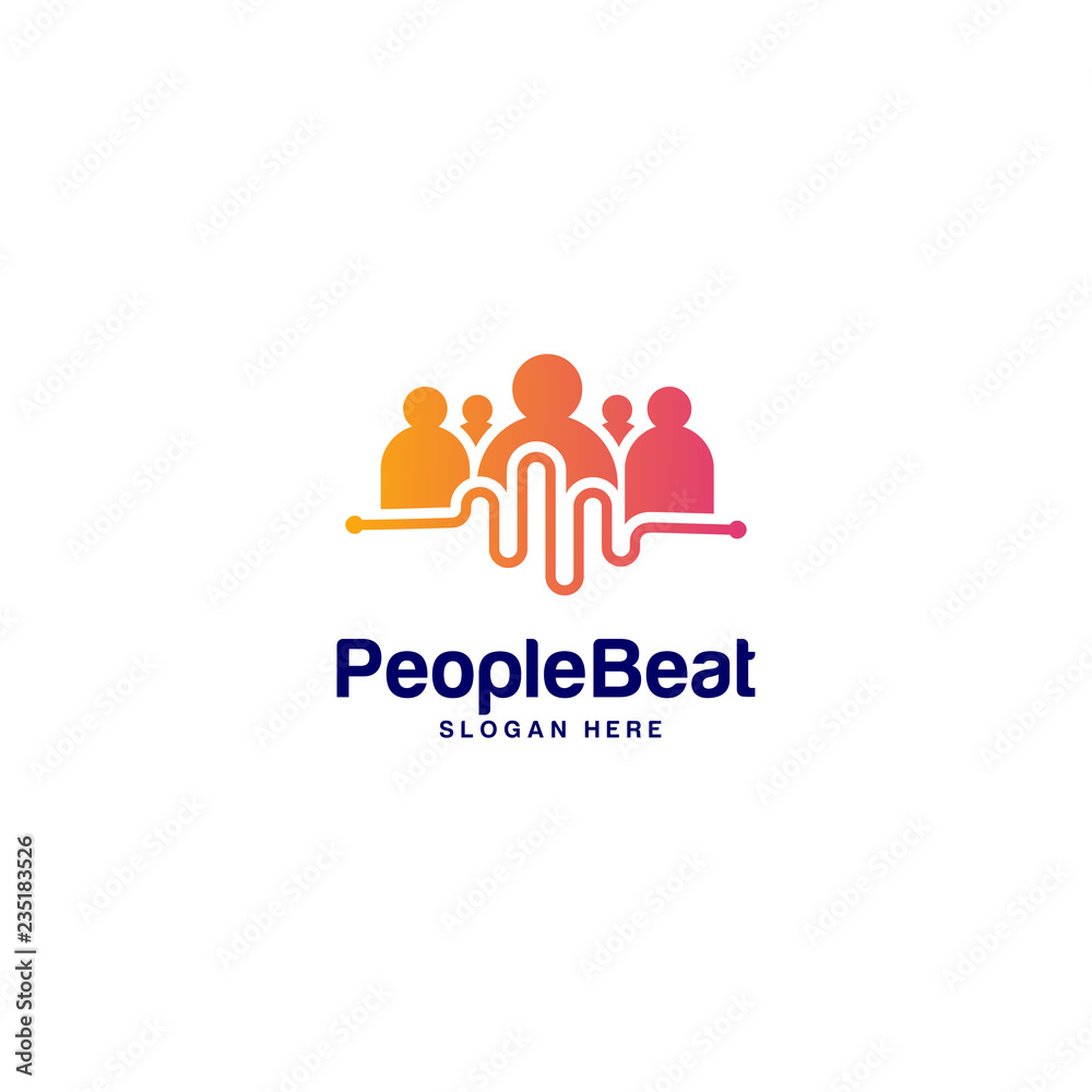 Community logo template designs concepts vector illustration, People Beat logo concepts Community logo template designs concepts vector illustration, People Beat logo concepts
