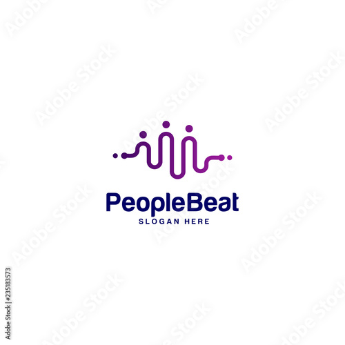 Community logo template designs concepts vector illustration, People Beat logo concepts