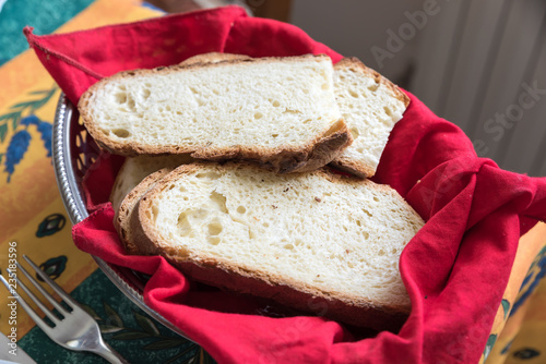 Slices of Apulian bread from Italy photo