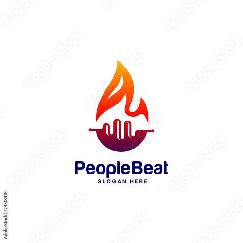Community logo template designs concepts vector illustration, People Beat logo concepts