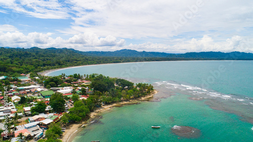 Fototapeta Naklejka Na Ścianę i Meble -  Aerial View from Puerto Viejo in Costa Rica at the Caribbean