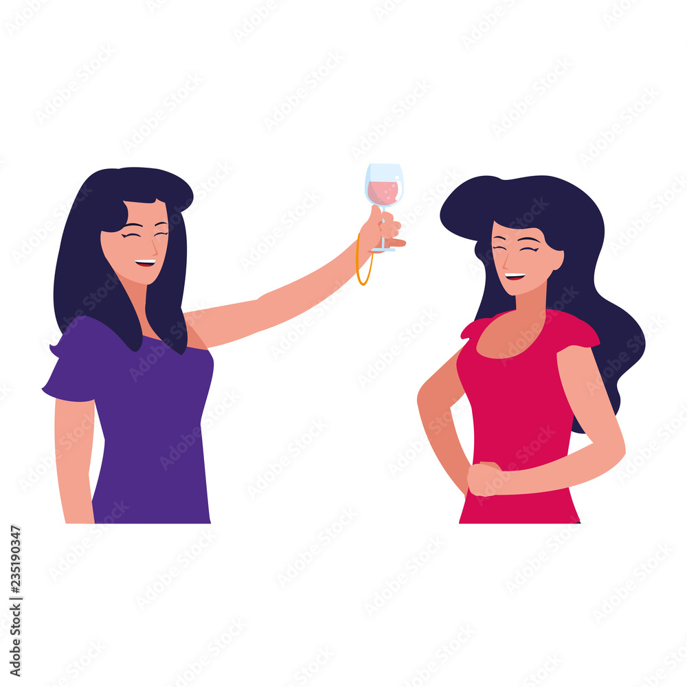 cartoon two women design