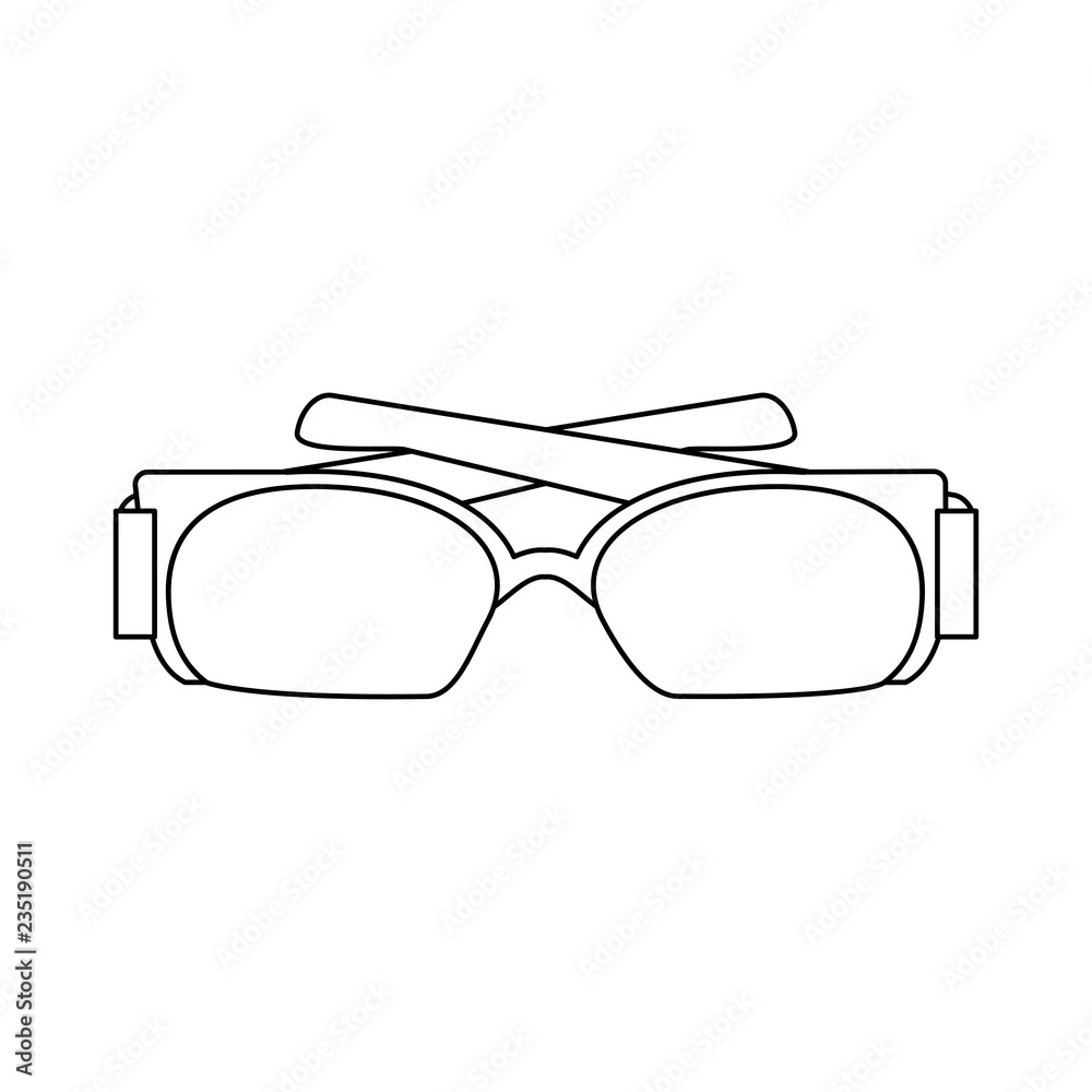 Executive glasses cartoon in black and white Executive glasses cartoon in black and white