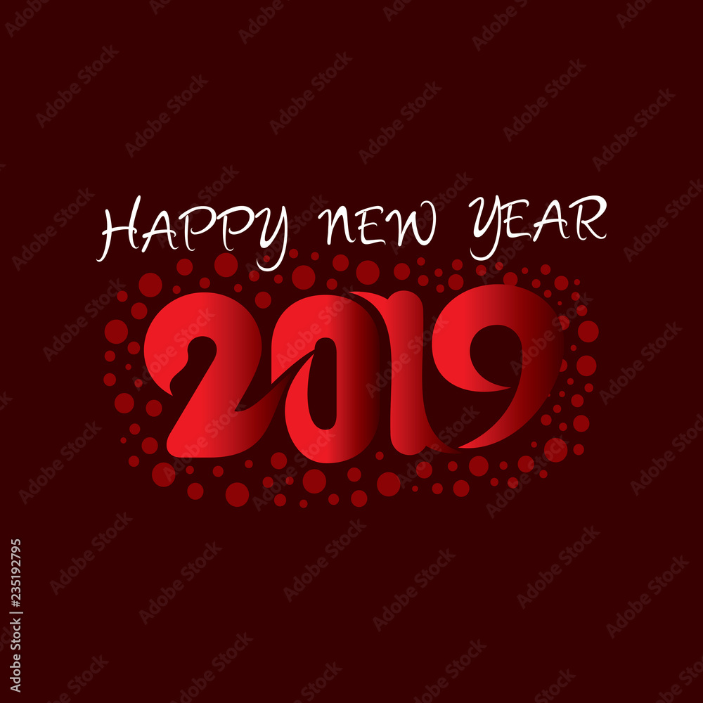 Naklejka premium creative new year 2019 poster design