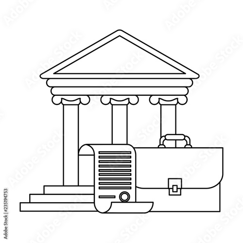Justice and law black and white