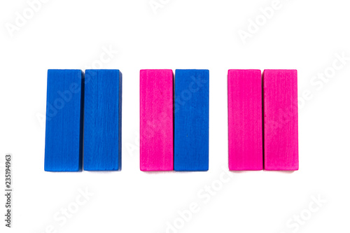 Gender couple concept colored blocks bricks toy child game