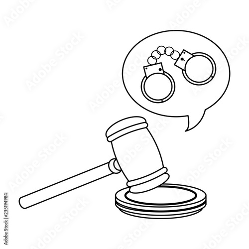 Justice and law black and white