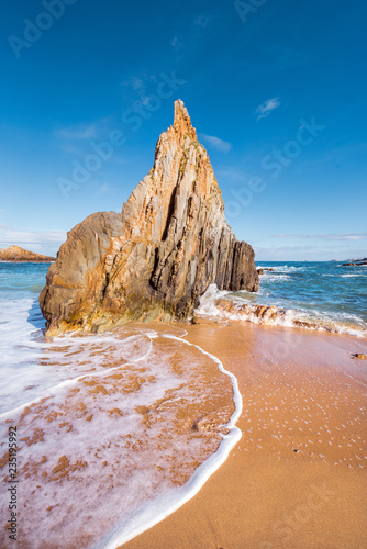 idyllic landscape in Mexota beach, Asturias, Spain. photo