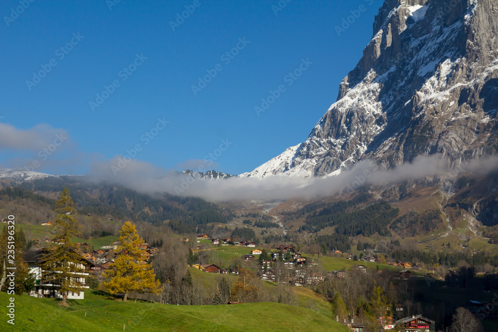 Naklejka premium Wioska Grindelwald w Szwajcarii