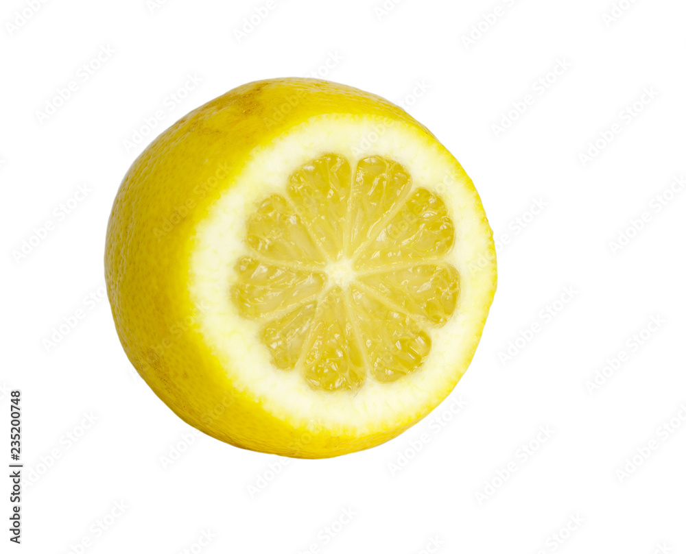 slice of lemon isolated on white background slice of lemon isolated on white background