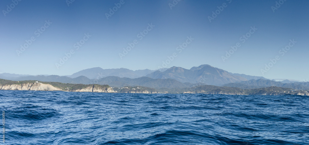 panoramic view huatulco bays Mexico