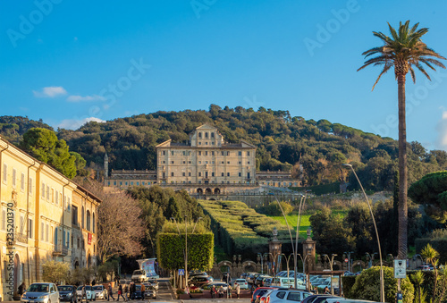 Frascati (Italy) - A little city of Castelli Romani in metropolitan area of Rome, famous for the many Villa of pontifical nobility. Here a view of historic center.  photo